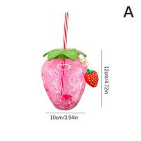 500 ml Vasaros mielas braškių šiaudų vandens butelis Pieno kavos šiaudelių puodelis namams 12*10cm
