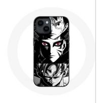Coque pour Iphone 14 Sangoku Naruto Luffy one piece Dragon Ball Z fond noir et blanc anime manga balta