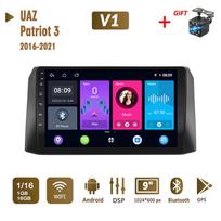 Android Car Radio Stereo, skirtas UAZ Patriot 3 2016–2021 2 Din Multimedia Carplay Navigation Autoradio GPS WIFI Head Unit 4+64GB 1+16GB