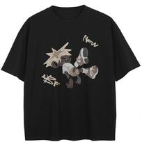 Streetwear Juokingi Grafiniai Marškinėliai Medvilniniai Marškinėliai Unisex Viršūnės Vasariniai Marškinėliai Trumpomis Rankovėmis S juoda