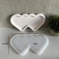 Pasidaryk pats dvigubo meilės padėkliukas silikoninė forma netaisyklingas padėkliukas didelis padėklas gipso lašinimo klijų forma white