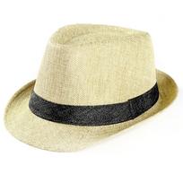 Unisex Gangster Cap Beach Sun Straw  Band Sunhat smėlis