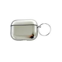 Galvanizuotas sidabrinis minkštas TPU dėklas AirPods Pro 3 ausinėms, veidrodinis dengimas, ausinių apsauginis dangtelis, širdelės raktų pakabuko aksesuarai