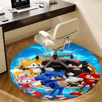 Sonic the Hedgehog,Tails Chair mat Round Rug Office carpet, Machine Washable, Non slip, Suitable for Living Rooms, Bedrooms 80cm