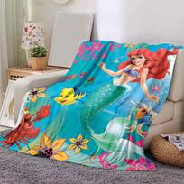 1 vnt., Disney princesės Arielės undinėlės pledas, minkštas ir jaukus flanelinis pledas namų dekoravimui, sofos uždangalas, kelionėms 80cmx120cm