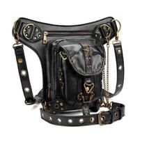 1Pc Cyber Punk Rock Handbags Steampunk Shoulder Bags Waist Leg Bags Travel Fashion Bags Messenger Bag Thigh Hip Belt Packs Beige