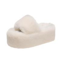Namų kailinės šlepetės pliušinės šlepetės purios šlepetės platforma moteriški madingi batai Zapato De Mujer dizainerio 35 white