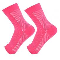 Ankle Brace Compression Socks Plantar Fasciitis Pain Relief Toeless Socks Breathable Swell Ankle Relief Stabilizing Ankles Wrap S rožinė raudona spalva