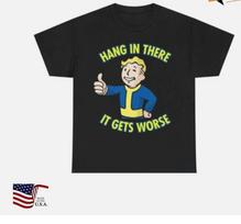 Fallout Graphic T Shirt Hang In There Funny Vintage Game Unisex Heavy Cotton Tee Unisex T-Shirt S
