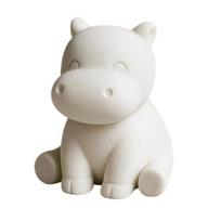 3D Printed Hippopotamus Statue, Mini Size Desktop Decoration, Solid Matte White Finish Figurine for Home Office Decor balta