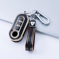For Fiat 500 Ducato Panda 500L Punto Lancia Musa For Citroen Car Keyring Luxury Tpu Car Key Case Cover Shell Keychain