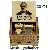 Medinė krikštatėlio muzikinė dėžutė Automatinė suktukas kvadratinė dėžutė Žaislas Vaikams Gimtadienio dovana Šventė Namų dekoracija (as the picture,Small) black