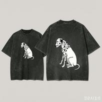 Dėmėtas šuo gerbėjo dovanai Išskalbti marškinėliai Vyrams Moterims Harajuku Oversized Unisex Trumpomis Rankovėmis Streetwear aukštos kokybės Poroms L black