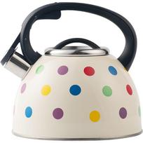 2,5 l nerūdijančio plieno švilpiantis virdulys su spalvingu taškuotu dizainu, arbatai, kavai virti, virtuvės reikmenys 2.5L Colored Polka Dot