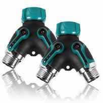 2PCS Black and Green Garden Hose Connector Zinc Alloy,TPR Water Pipe Connector  Farm Watering NPT3/4"