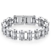Vyriškas titano plieno dviračio grandinės apyrankė 12MM Width 21.5CM Length gray