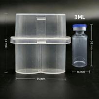 3/5/7/10mL 2/10/24-Slot Vial Storage Case Plastic Stackable Microtube Storage Box Clear Freezer Tube Box Refrigerator Organizer