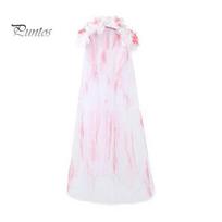 Halloween Hair Accessory Rose Headband, Blood-Stained Veil Zombie Bride Headpiece, One-Piece Design Blood Stained Breathable Mesh Hoop for Haunted A