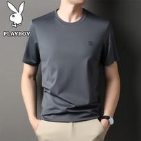 PLAYBOY Men's Lightweight Breathable Crew Neck Short Sleeve T-Shirt 4XL