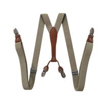 2.5cm Suspenders Men Women Solid Mens Trouser Belt Elastic Universal Braces Adult Wide Strap for Unisex Suspender chaki
