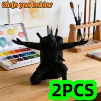 2-Piece Set of Ninja Warrior-Shaped Pen Holders, Home and Office Decor, Practical Pen Holder, 3D Printed Ninja Pen Stand, Desktop Storage