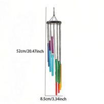 1pc Decor Hanging Metal Wind Chime, 12 Silver Aluminum Tube Wooden Music Wind Chime Ornament, Memorial Wind Chime Holiday Gift
