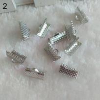 20 vnt. juostelių gnybtų užspaudimo galų jungtis apyrankės „pasidaryk pats“ papuošalų radiniams 20mm by 16mm sidabras
