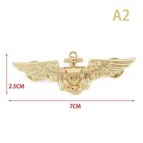 „Us Wings“ karinės vadovybės meistro aviatoriaus metalo sparnų ženklelio segė 2.5 * 7cm sidabras