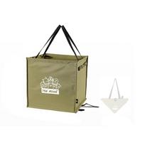 Outdoor Multifunctional Storage Bag Folding Canvas Handbag Camping Hiking Garbage Bin Large chaki