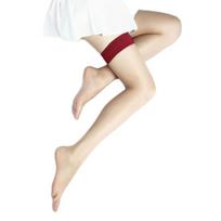 1 Pair Women Stockings See-through Mesh Ultra-thin High Elasticity Japanese Style Anti-slip Solid Color Soft Quick raudona