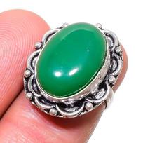 Green Onyx Handmade 925 Sterling Silver Jewelry Ring Size 5.5 i8g83