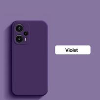 Poco F5 pro PocoF5 Case Square Liquid Silicone Camera Lens Protector Soft Cover For Xiaomi Poco F5 Poco F 5 PocoF5 Phone Cases Poco F5 violetinė