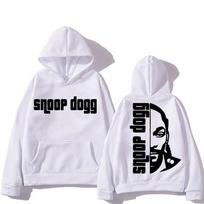 Snoop Dogg Men Hoodie for Autumn/Winter Comfortable Fleece Sweatshirt Graphic Printing Grunge Clothes Moletom Pullovers S white