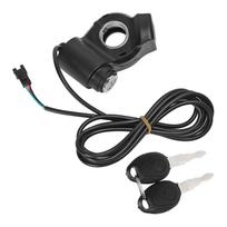 Electric Bike Throttle Grip 4 Lights Lock Speed Twist Throttle Grips with Keys for 48V Electric Bike Modification SM