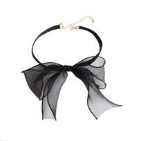 Ballet Satin Ribbon Choker with Oversized Bow Necklace for Women Elegant Fashion Bow Design Collarbone Chain Dance Theme Jewelry juoda