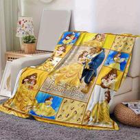 Grožis ir pabaisa Antklodė Itin minkšta, šilta, jauki pledas svetainei, sofai, keturiems sezonams Kelioninis aksesuaras Mielas animacinis personažas 80x120cm yellow