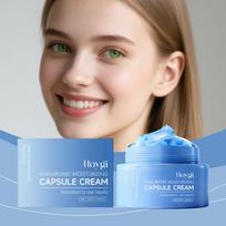 Hyaluronic Acid Moisturizing Capsule Cream Deep Hydration Skin Soothing Improves Texture Barrier Two-Component Moisturizer 55g