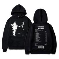 Raperis Metro Boomin Heroes Villains Dvipusės spaudos Hoodie Vyrams Hip Hop Oversized Megztinis Vyriškos mados tendencija Streetwear S