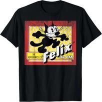 Felix Cat, The Classic Vintage Nostalgic Cartoon T-Shirt S juoda