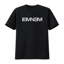 Eminem Vaikų Marškinėliai Logotipas vintage Skalbti madingi grafiniai Šiek tiek pralaidūs orui Viršutinė dalis kasdieniam dėvėjimui Unisex Stilingi S juoda