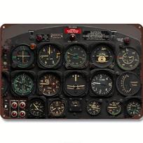 Vintage Retro Aircraft Cockpit Iron Sign Airplane Instrument Panel Decorative Metal Plaque Pilot Aviation Home Garage Wall Art 20x30cm（7.8x11.8inch）
