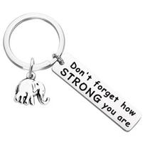 Handcraft Elephant Keychain With Inspirational Message Strength Wisdoms Symbol Desk Ornament Thoughtful Gift