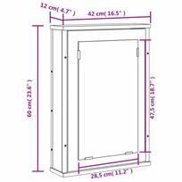 Vonios veidrodinė spintelė rūkyto ąžuolo spalvos 42 x 12 x 60 cm medžio drožlių plokštė