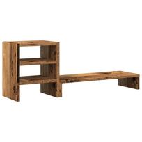 vidaXL Monitor Stand with Desk Organizer Rustic Wood Look