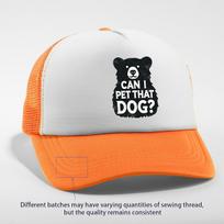 Can I Pet That Dog Bear Graphic Trucker Hat Adjustable Mesh Back Cap Casual Unisex One Size