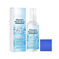 Akinių remonto purškiklis 120ML Lęšių įbrėžimų valiklis akiniams, saulės akiniams ir įvairiems optiniams paviršiams su valymo šluoste One Size mėlyna