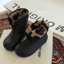 Kids Winter Snow Boots With Faux Fur Lining Warm Mid-Calf Slip-On Shoes Girls Ages 4-12 Size 26, Insole Length 16cm juoda