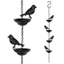 Metal Bird Rain Chain For Gutter Roof Decor Drainage Rainwater Cup Creative Rain Catcher Outdoor Downspout Tool