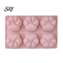 Baking Mold For Desserts Cat Paw Silicone Food-Grade Chocolate Mousse Cake Easy-Release Handmade Soap Reusable for DIY Dessert Decompression L