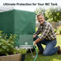 Outdoor 264.17gal Water Tank Cover IBC Tank Cover Green, A Must-have Protective Cover for Outdoor Water Tanks žalia